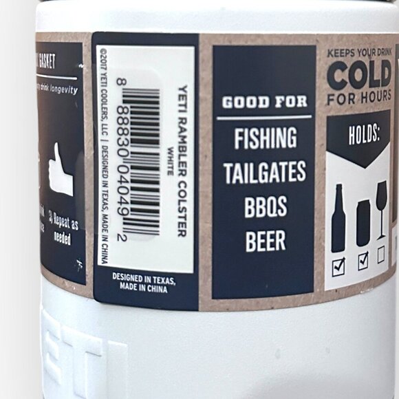 Yeti Rambler Colster White Color Koozie Size12 oz Fits Standard Cans NEW w/ Tags - Picture 6 of 16